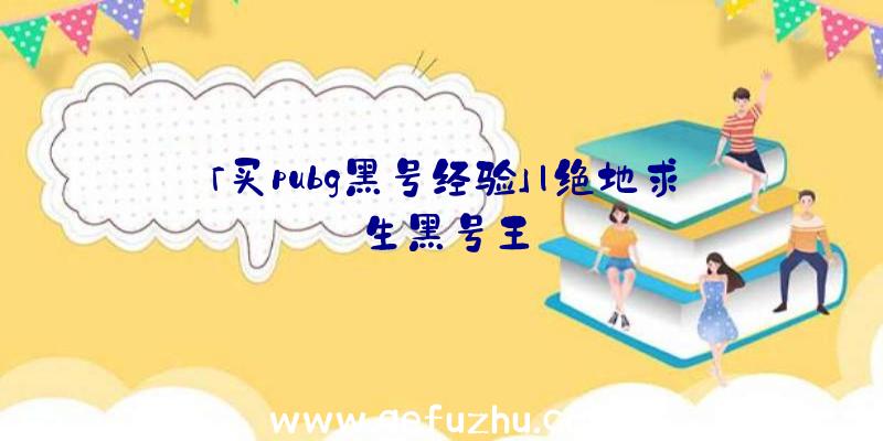 「买pubg黑号经验」|绝地求生黑号王